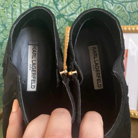 Karl Lagerfeld Paris | Aimee Black Suede Ankle Bootie Size 8 - Picture 5 of 7